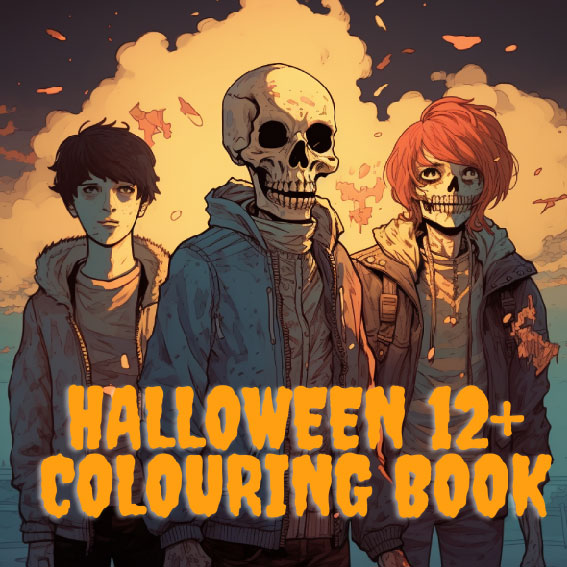 Halloween 12+ colouring book