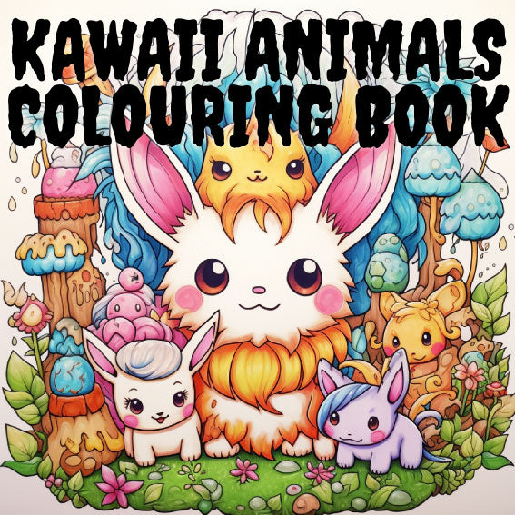 Kawaii animal colouring book